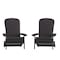 Flash Furniture Black Folding Adirondack Chairs-Gray Cushions, 2PK 2-JJ-C14505-CSNGY-BLK-GG - alternate 8
